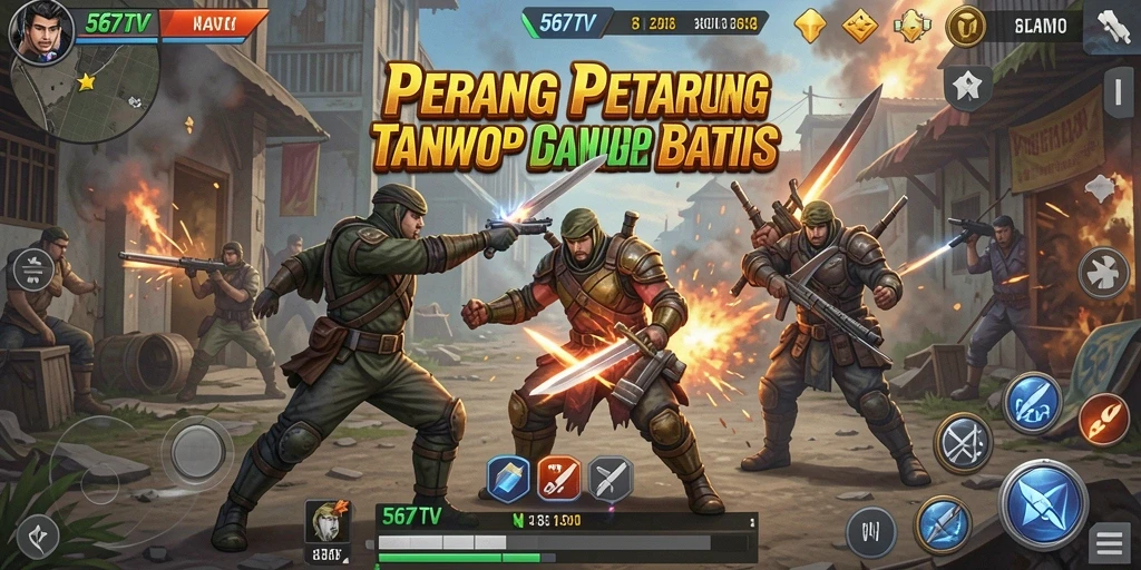Tangkapan layar 567TV menunjukkan pertarungan intens antara karakter yang beraksi.