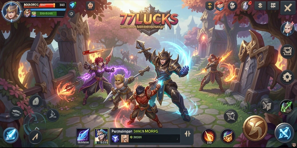Tangkapan layar dari gameplay seru di MMORPG 77LUCKS.