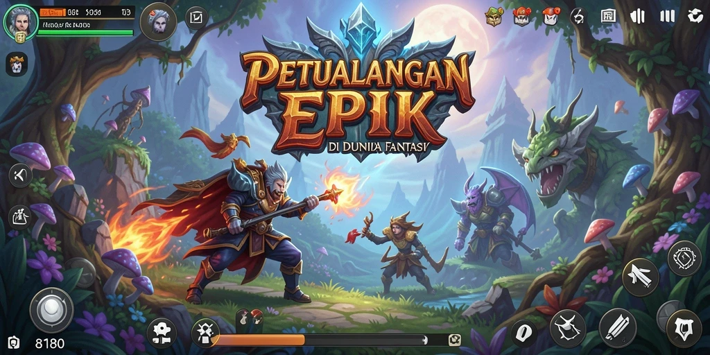Tampilan gameplay epik dalam dunia RPG 8180 yang menakjubkan.