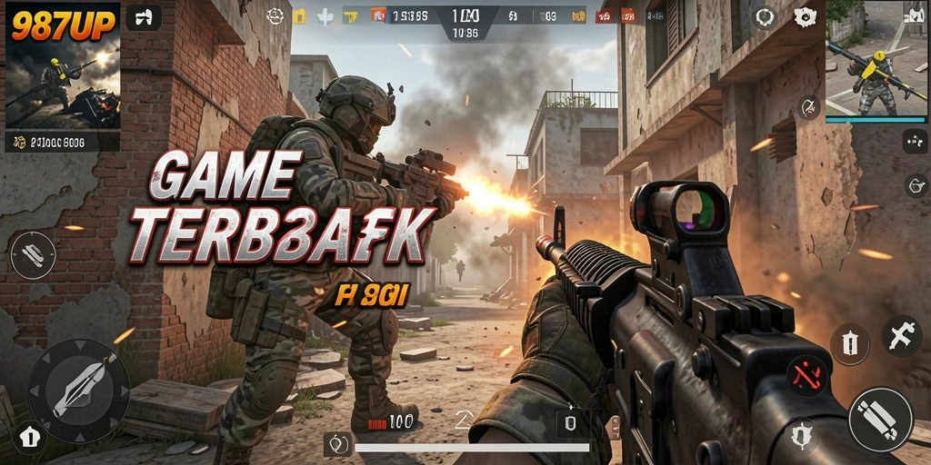 Tampilan aksi menegangkan dalam gameplay 987UP.