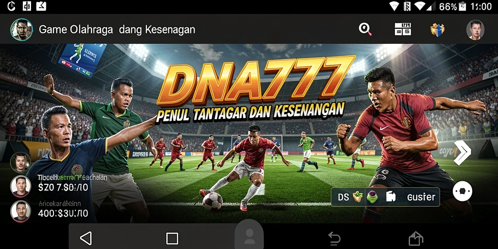 Tangkapan layar gameplay seru dari DNA777 yang menunjukkan aksi olahraga.