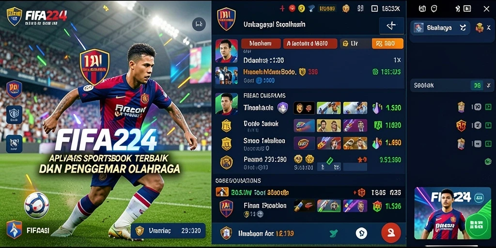 Tampilan antarmuka aplikasi FIFA234 dengan pilihan taruhan olahraga.