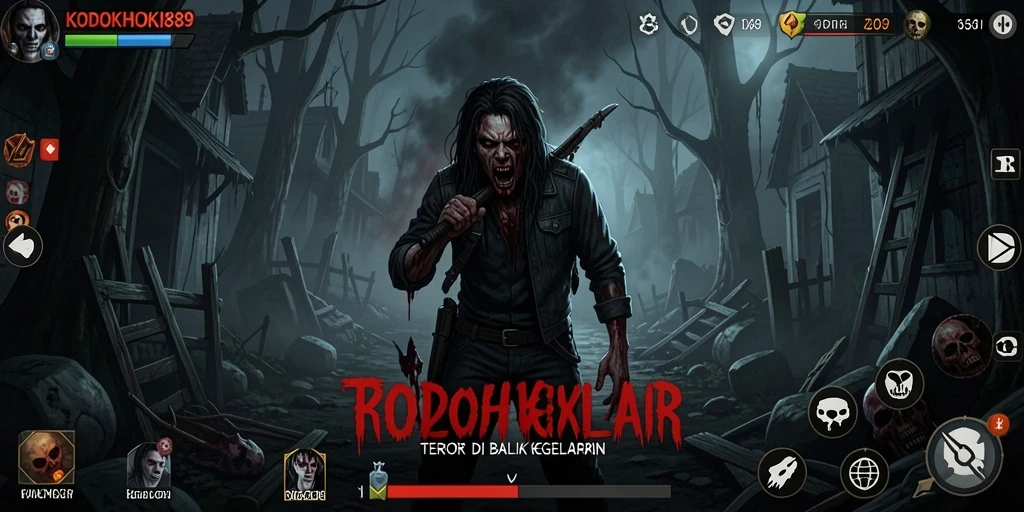 Tangkapan layar gameplay KODOKHOKI889 menampilkan suasana mencekam yang menarik.