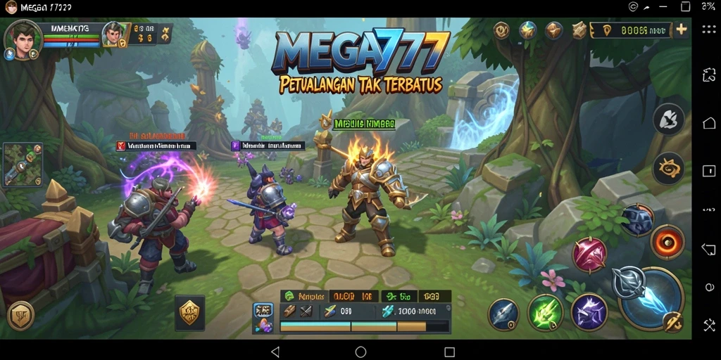 Tampilan gameplay MEGA777 dalam suasana petualangan epik.