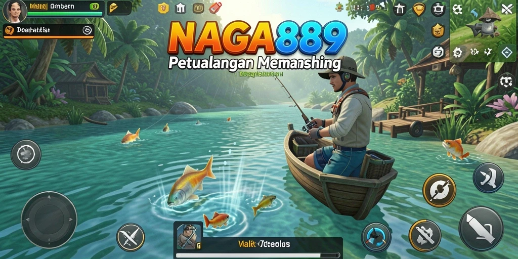 Screenshot menampilkan aksi seru memancing dalam NAGA889.