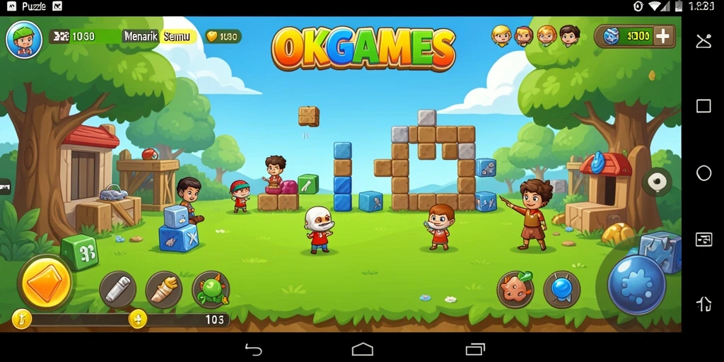 Tampilan gameplay menarik OKGAMES dengan puzzle yang menantang.