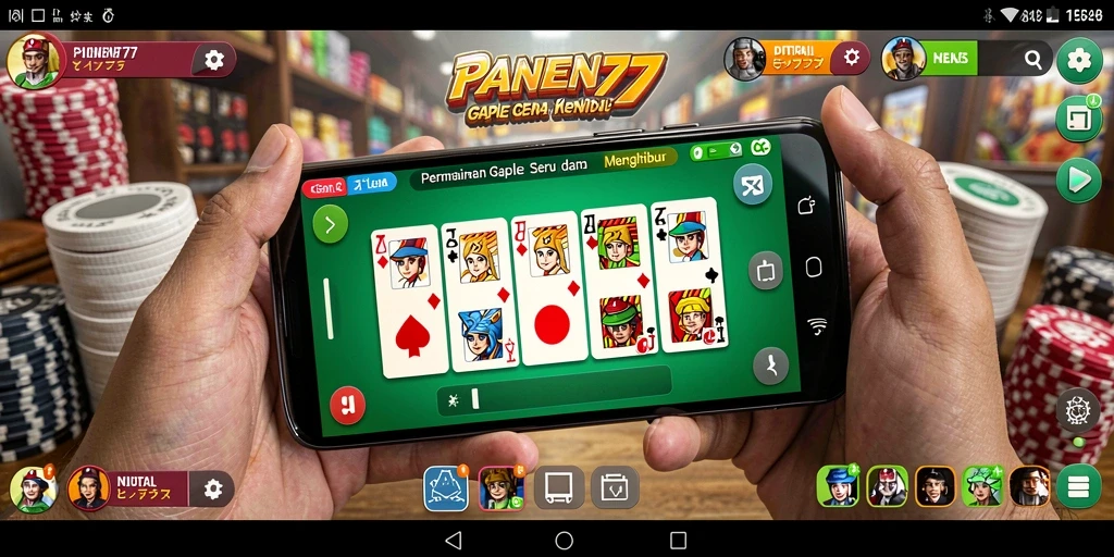 Tampilan gameplay Gaple yang seru dan interaktif di PANEN77.