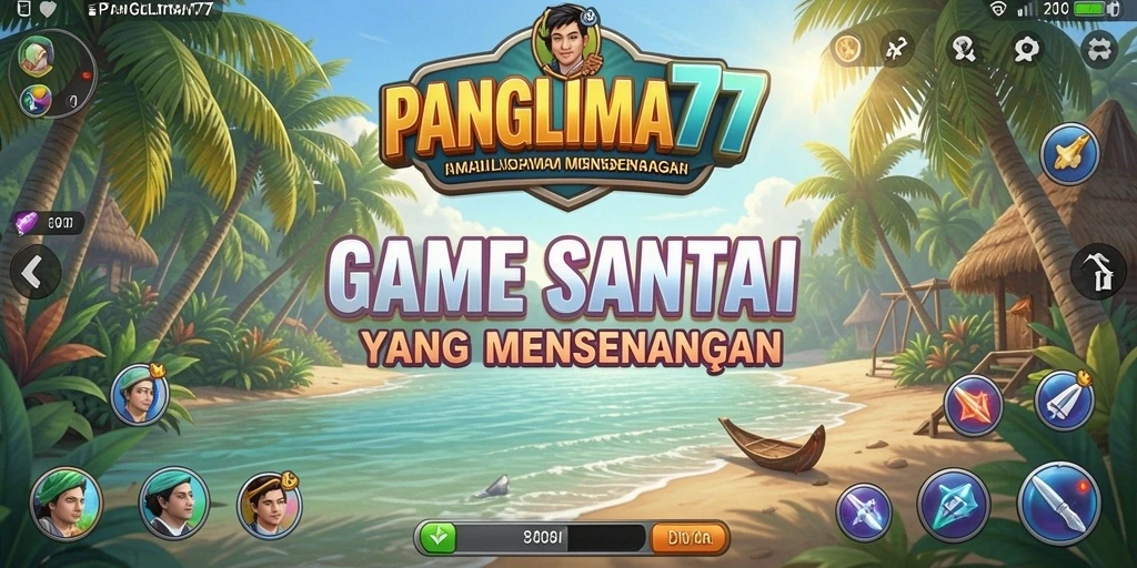 Tampilan seru dari gameplay PANGLIMA77 yang penuh warna.