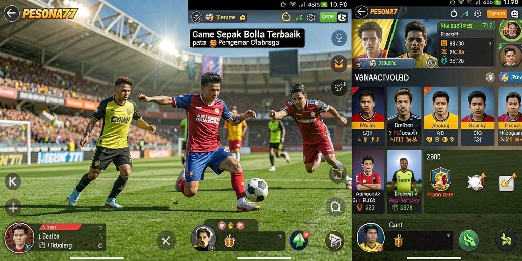 Tangkapan layar utama PESONA77 yang menunjukkan pertandingan sepak bola yang seru.