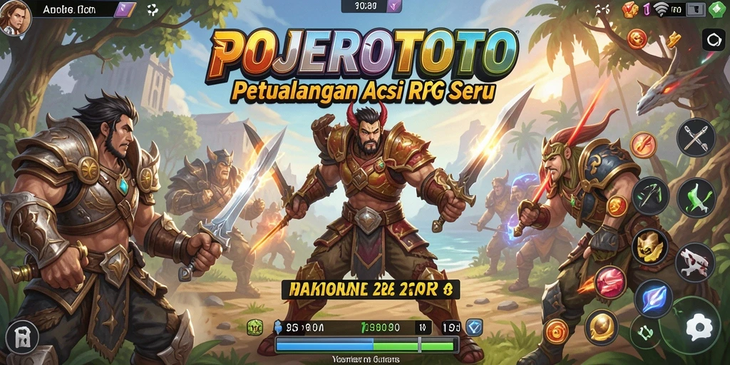 Tampilan gameplay seru dalam POJEROTOTO, melihat aksi karakter dan pertarungan