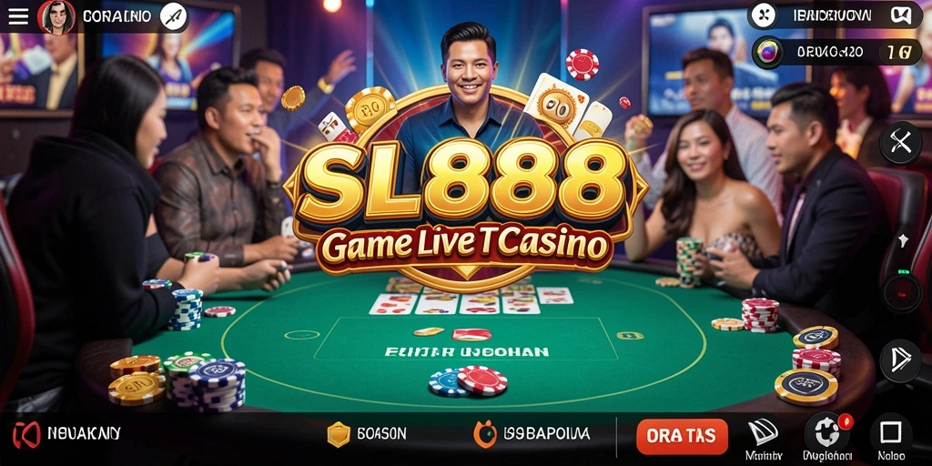 Screenshot gameplay SL888 dengan dealer profesional di Live Casino.