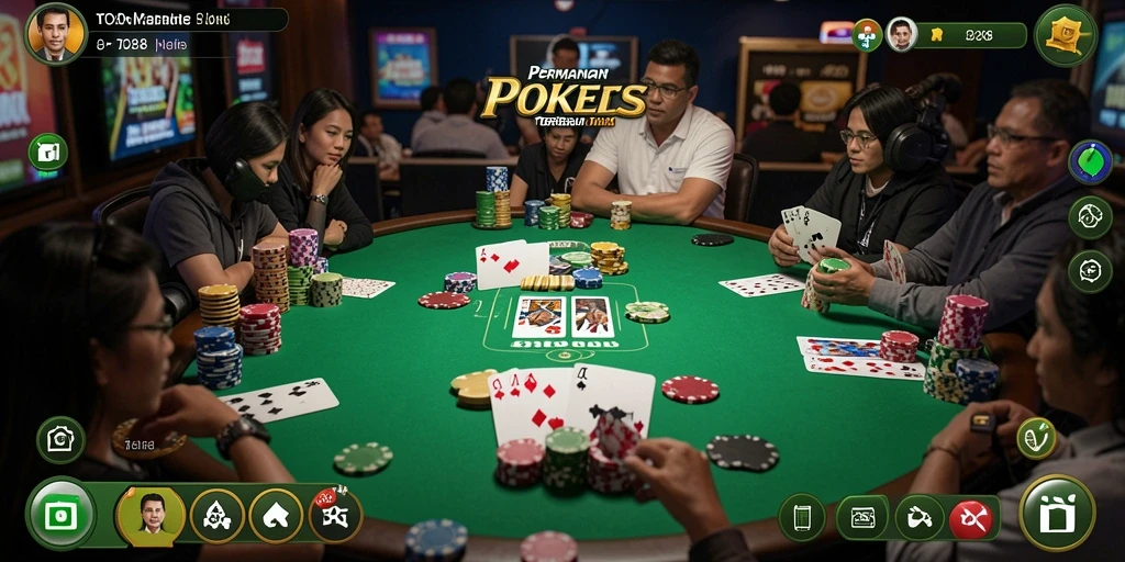 Tangkapan layar TO288 menampilkan gameplay Poker yang mendebarkan dan interaktif.