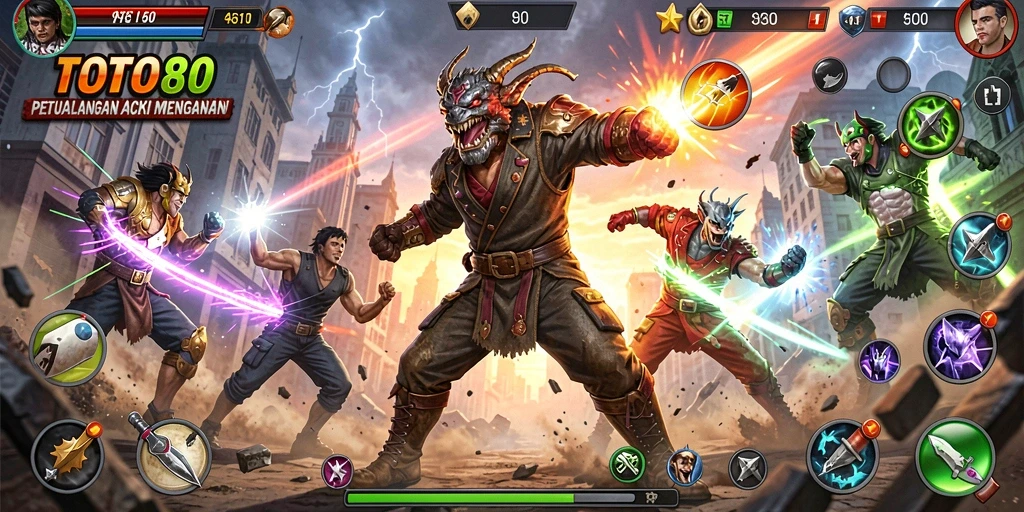 Tampilan action seru dalam TOTO80 saat menghadapi musuh