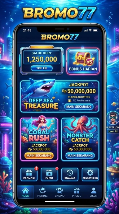 Menu kategori aplikasi di bromo77 memudahkan pencarian.